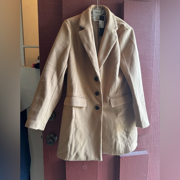 Allegra K camel single breasted Pea Coat size  Med - Picture 5 of 7